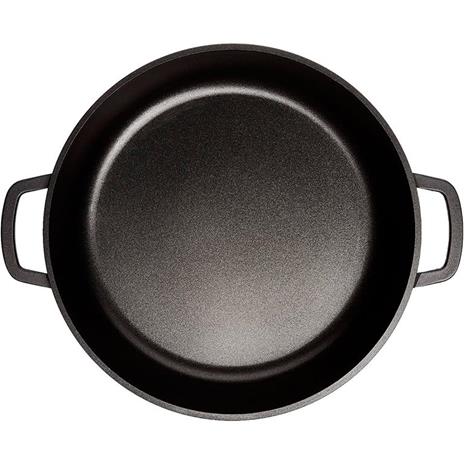 Wecook Ecostone Casseruola Bassa 28cm Induzione, Coperchio di Vetro, Antiaderente Alluminio Fuso Nero - 6