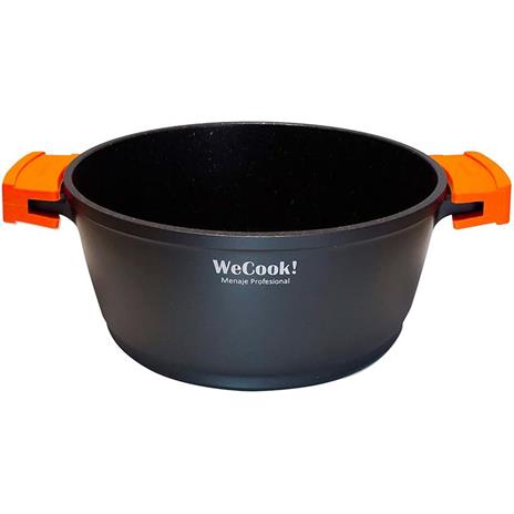 Wecook WCOK-CHEF4B Set di Pentole a Induzione Alluminio Fuso Coperchi di Vetro 8-Piece Antiaderente  Nero - 6