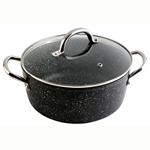 Wecook Granite Casseruola Alta 28 cm Induzione Antiaderente Ecologico senza PFOA, Alluminio  Nero