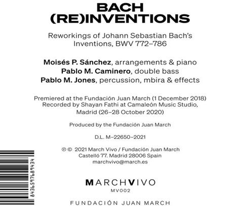Bach (Re)Inventions - CD Audio di Moises P. Sanchez - 2