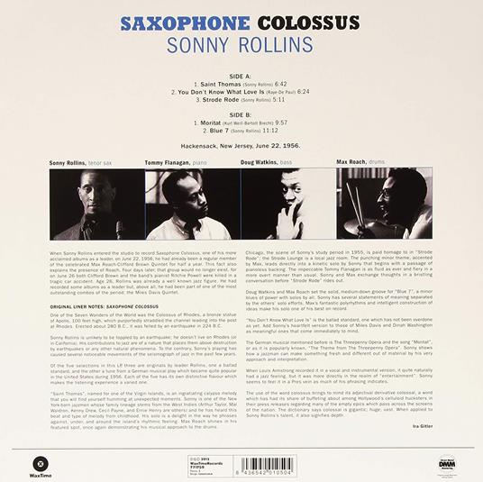 Saxophone Colossus (Limited Edition) - Vinile LP di Sonny Rollins - 2