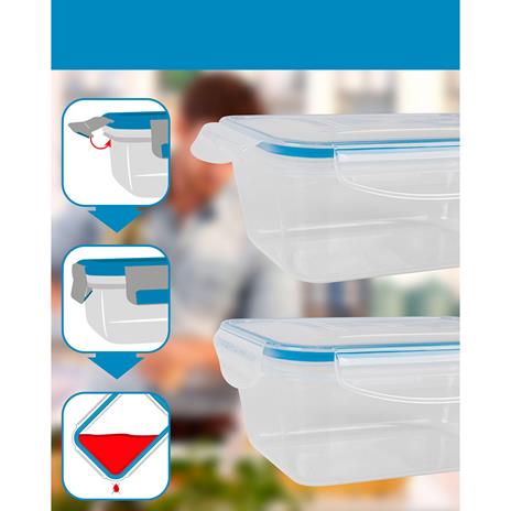 Briebe 3 Recipienti in Plastica per Alimenti con Coperchio Ermetici Contenitori Cucina - 3