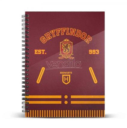 Harry Potter Varsity Quaderno A4 Carta a Strisce, Rosso Karactermania