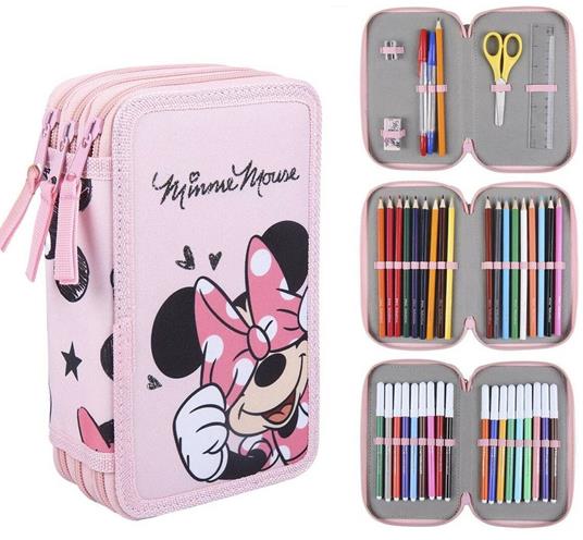 Astuccio per la Scuola con Accessori Minnie Mouse 43 Pezzi Rosa (12,5 x 6,5  x 19,5 cm) - Minnie Mouse - Idee regalo | IBS
