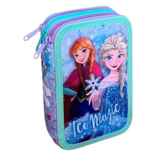 Astuccio Porta Colori Completo 3 Zip Premium Frozen