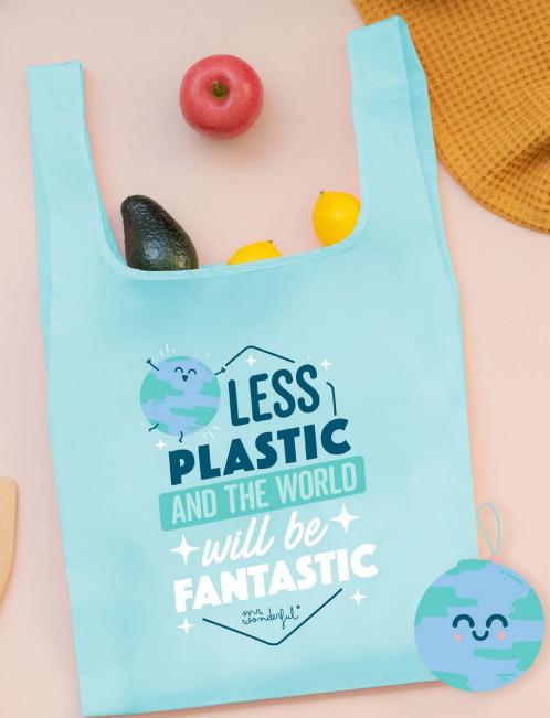 Borsa della spesa pieghevole Pianet Mr Wonderful. Less plastic and the  world will be fantastic - Mr Wonderful - Idee regalo | IBS
