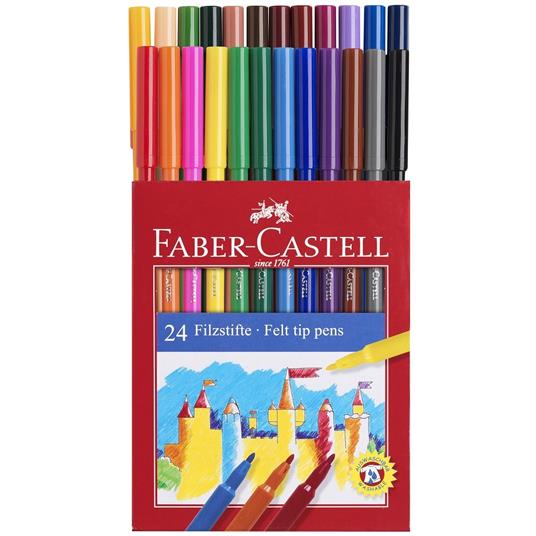 Pennarelli Faber-Castell Castello Standard punta fine. Astuccio cartone 24  colori - Faber-Castell - Cartoleria e scuola | IBS
