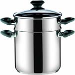 Tescoma, pentola cm 20 Pastaiola acciaio inox, coperchio vetro, 5 lt