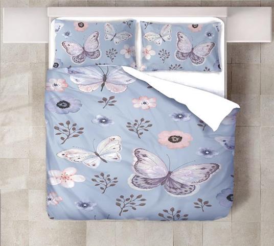 HOMEMANIA Parure Copripiumino Butterfly 7 - Matrimoniale - con Copripiumino,  Federa - per Letto - Blu in Cotone, 200 x 250 cm - Homemania - Casa e  Cucina | IBS