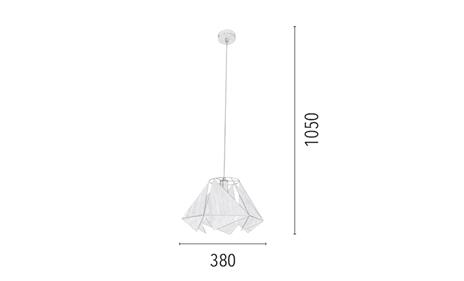 Lampada a Sospensione Kite, Metallo, Bianco, EPIKASA - 2