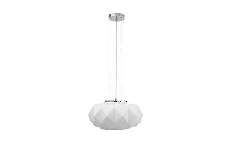 Lampada a Sospensione Terra, Metallo, Vetro, Cromo, Bianco, EPIKASA