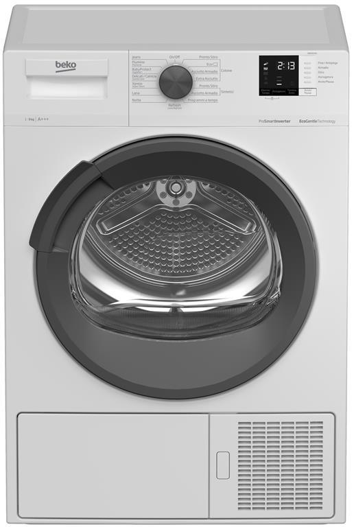 Asciugatrice Beko DRX937AI Libera Installazione Caricamento Frontale  Partenza Ritardata 9 kg Classe A+++ Bianco - Beko - Casa e Cucina | IBS