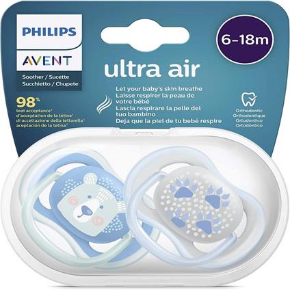 Philips Avent SCF085/03 Succhietto Ultra Air senza BPA 6-18 mesi confezione da 2 pz