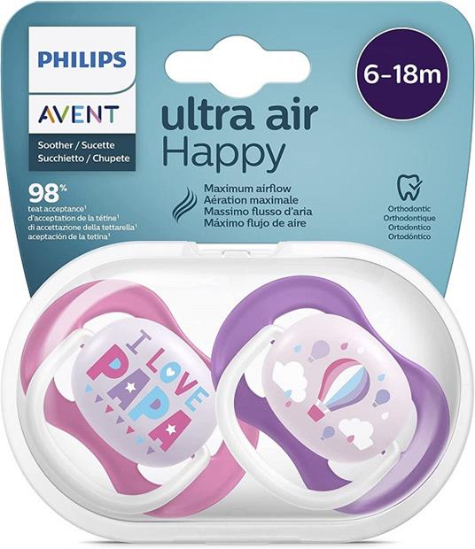 Philips Avent Succhietto Ciuccio Ultra Air in Silicone 6-18 Mesi
