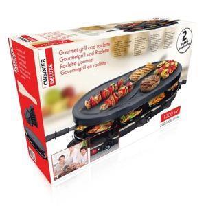 Piastra Raclette Barbecue Elettrica da Tavolo 1200W con 2 Piastre Antiaderenti - 2