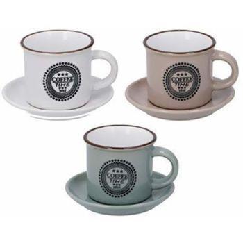 Set 6 Tazzine Da Caffè Con Piattino Tazze 89Ml Per Colazione In Porcellana - 3