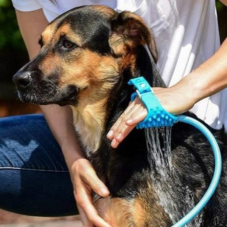 Doccia Guanto Pulizia Lavaggio Cani E Gatti Toelettatura Animali Con Adattatori - 2