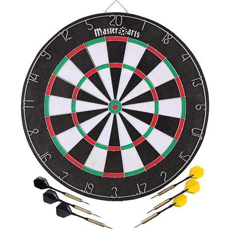 Gioco Tirassegno Tiro al Bersaglio con 6 Freccette Dart Board Sport Game 45cm