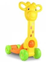 Monopattino in Plastica a Forma di Giraffa con 4 Ruote Gioco per Bambini