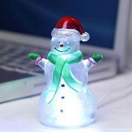 Pupazzo Di Neve Luminoso Led Usb Punto Luce Pc