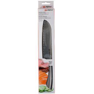 Coltello Chef Santoku Knife 32Cm Alpina Lama Alveolata Acciaio Inox Cucina  - Alpina - Idee regalo