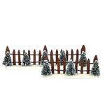 Luville 2 Staccionate Con Abeti - Wooden Fence Green Tree Cod 605052 Presepe