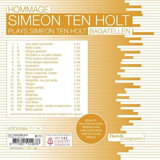 Hommage - CD Audio di Simeon ten Holt - 2