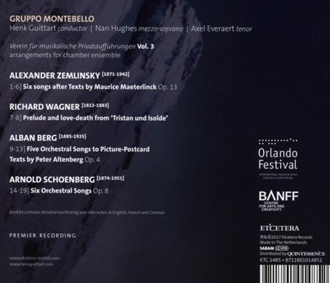 Verein fur musikalische privatauffuhrungen vol.3 - CD Audio di Alban Berg,Arnold Schönberg,Richard Wagner,Alexander Von Zemlinsky,Gruppo Montebello - 2