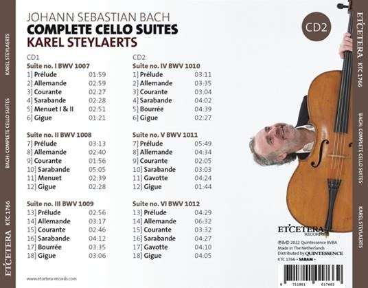 Complete Cello Suites - CD Audio di Johann Sebastian Bach,Karel Steylaerts - 2