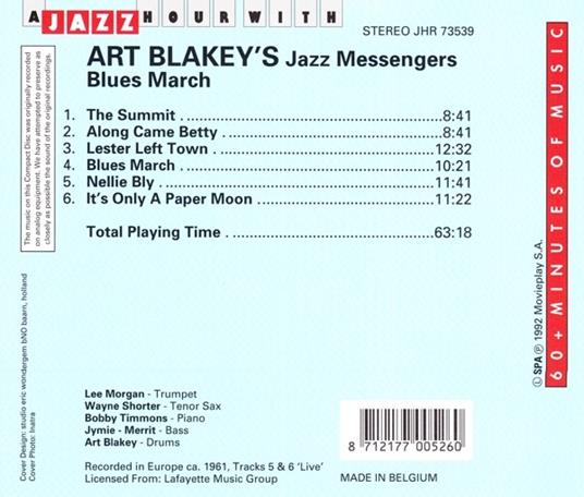 Blues March - CD Audio di Art Blakey & the Jazz Messengers - 2