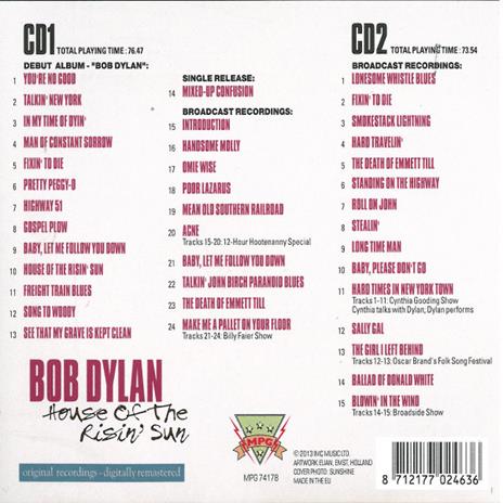 House of the Risin Sun - CD Audio di Bob Dylan - 2