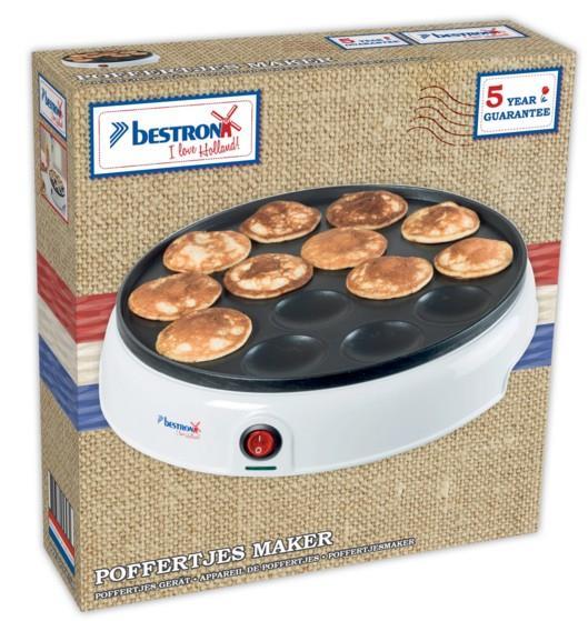 Bestron Piastra per Frittelle Dolci Olandesi APFM700W Bianco 800W - 4