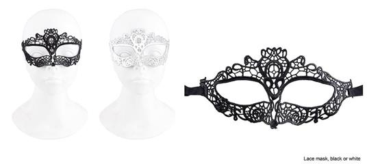 Maschera Domino In Pizzo Bianca O Nera - Abitiemaschere - Idee regalo