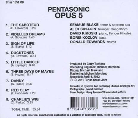 Pentasonic - CD Audio di Opus 5 - 2