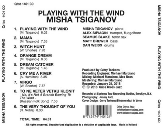 Playing with the Wind - CD Audio di Misha Tsiganov - 2