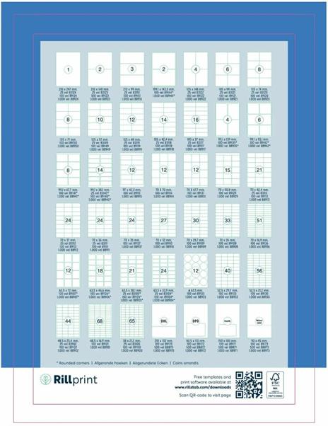 rillprint Etichette Adesive Autoadesive 105x74 mm 500 Fogli Bianchi - 2