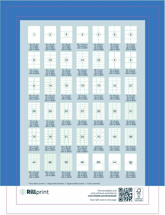 rillprint Etichette Autoadesive 105x148 mm 500 Fogli Bianchi - 2