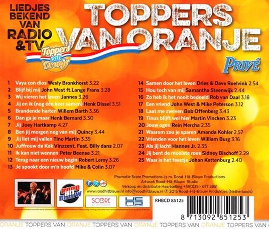 Toppers Van Oranje - CD Audio - 2