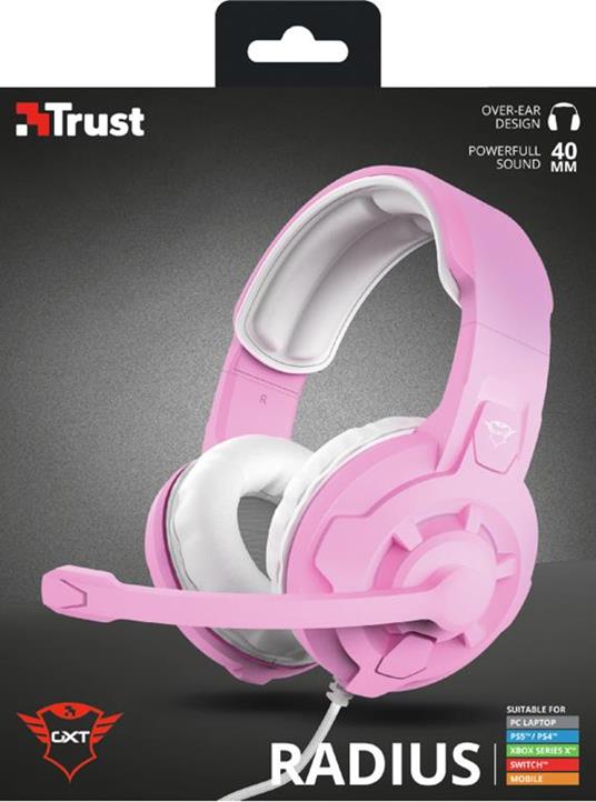 Trust - Cuffie Gaming Pink Radius PC/SW/XBOX/PS4/PS5 - gioco per Console e  accessori - Trust - Accessori Gaming - Videogioco