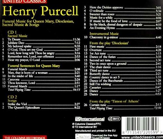 Funeral Music for Queen Mary - CD Audio di Henry Purcell - 2