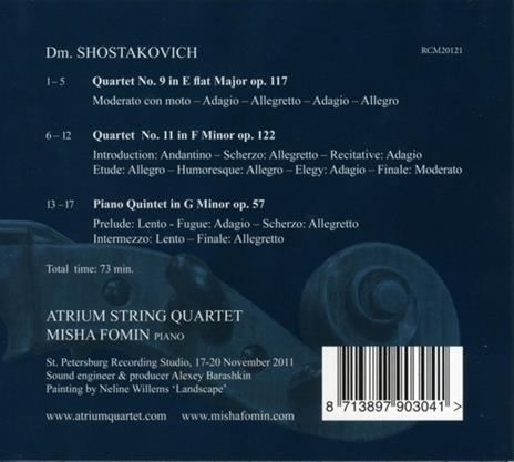 Quartetti per Archi 9 & 11 - pi - CD Audio di Dmitri Shostakovich - 2