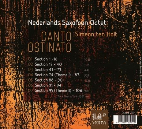 Canto Ostinato - CD Audio di S. Ten Holt - 2