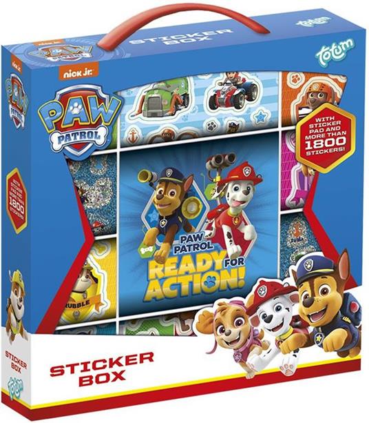 Totum Paw Patrol Sticker Box con più di 500 Adesivi-per Scrapbooking e  bricolage con Diversi Motivi dei Tuoi Eroi Preferiti incl. Libretto di  Disegni