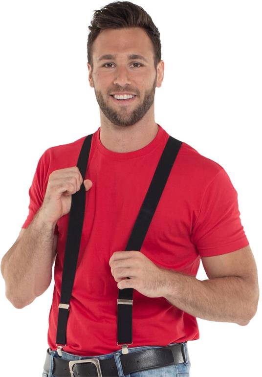 Folat: Suspender Uni Black. Bretelle Tinta Unita Nere