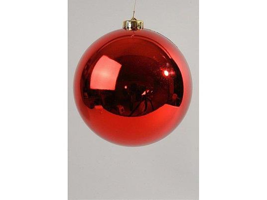 Pallina Di Natale 20Cm Rosso Lucido Decoro Addobbi Albero