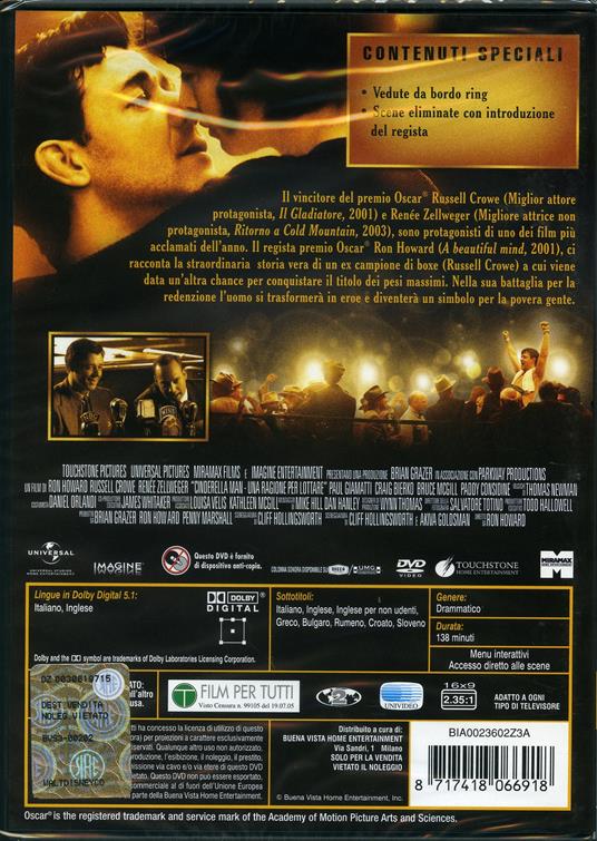 Cinderella Man di Ron Howard - DVD - 2