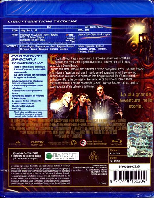 Il mistero delle pagine perdute di Jon Turteltaub - Blu-ray - 2