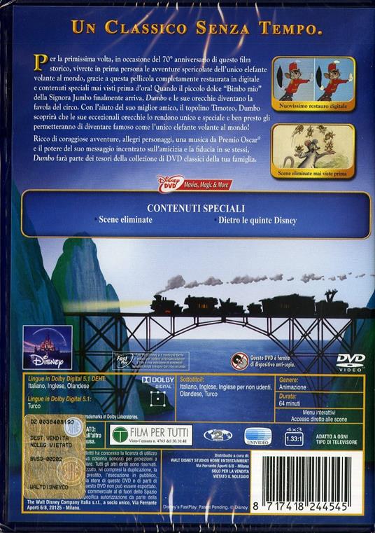 Dumbo<span>.</span> Edizione 70° anniversario di Ben Sharpsteen - DVD - 2