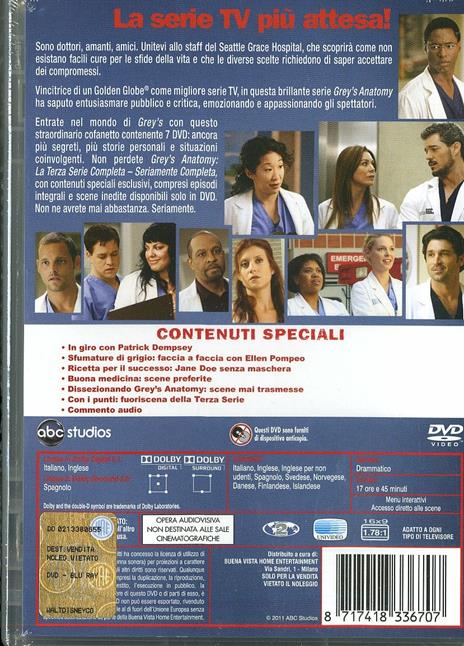 Grey's Anatomy. Stagione 3. Serie TV ita (7 DVD) di Daniel Minahan,Jeff Melman,Adam Arkin - DVD - 2