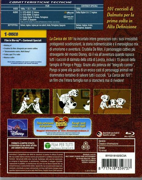 La carica dei 101 - Blu-ray - Film di Wolfgang Reitherman , Hamilton Luske  Animazione